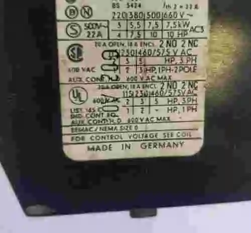 3. Contactor SIEMENS 3 TB 41 17 - 0A