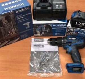 LOTE HYUNDAI Taladro atornillador HYBT0190 + Batería HYB18-4 18V 4Ah + Cargador HYCH18-25 18V 2.5Ah
