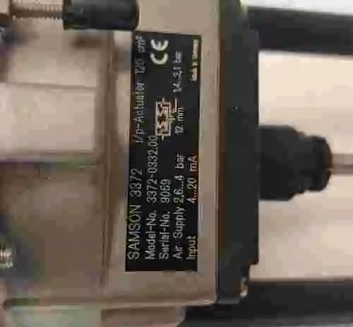 3. Actuador para válvula electroneumático SAMSON 3372-0332.00