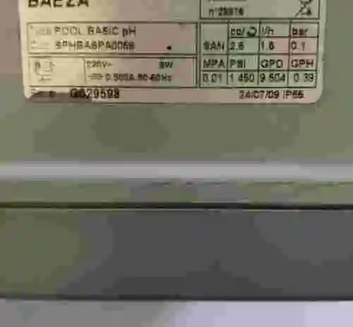 3. Maquina de control de pH BAEZA SPHBASPA0059