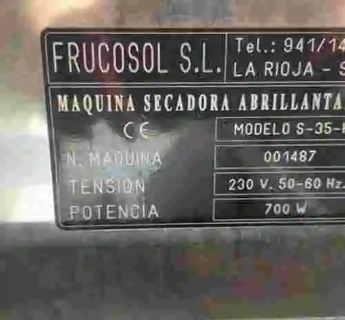 4. Maquina Secadora Abrillantadora FRUCOSOL S-35-H