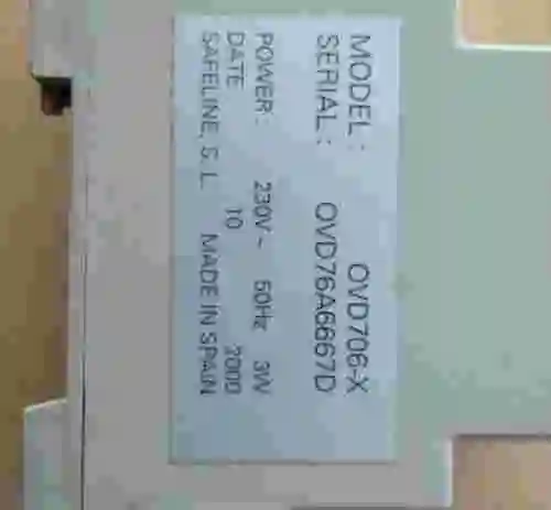 3. Sistema de protección eléctrica SURE LINE OVD706-X