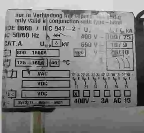 5. SIEMENS 3VF3211-3BW41-0AB1 VDE 0660 IEC 947-2