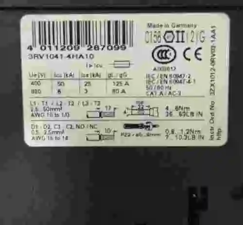 4. Interruptor de circuito SIEMENS 3RV1041-4HA10