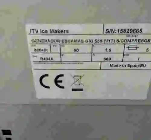 3. GENERADOR DE HIELO EN ESCAMAS ITV ICE MAKERS GIQ 550