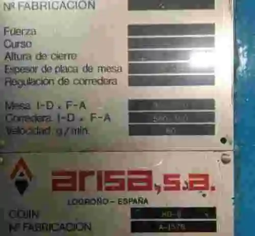 2. Prensa Excéntrica Arisa RF-100