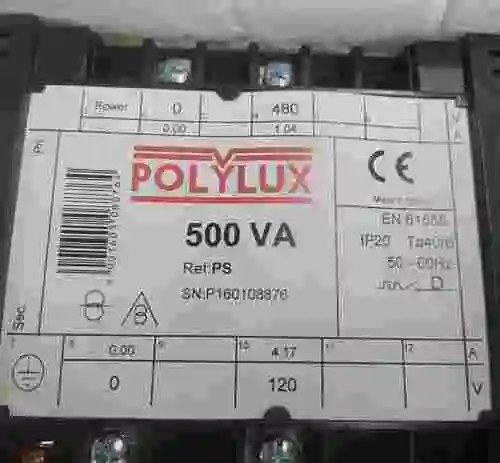 4. POLYLUX 500 VA 480V TRANSFORMADOR NUEVO