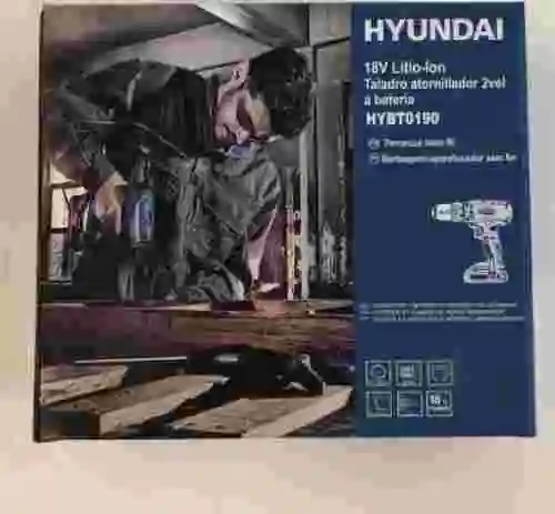 4. TALADRO ATORNILLADOR HYUNDAI 18 V 2 VELOCIDADES HYBT0190