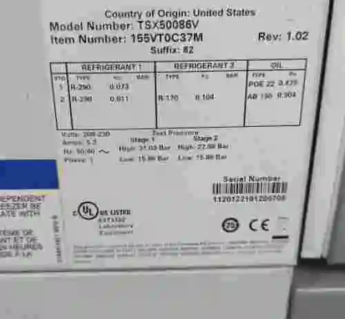 5. Ultracongelador THERMO SCIENTIFIC TSX50086V