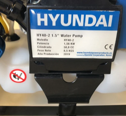 2. MOTOBOMBA HYUNDAI GASOLINA AGUAS LIMPIAS CAUDAL 1.5