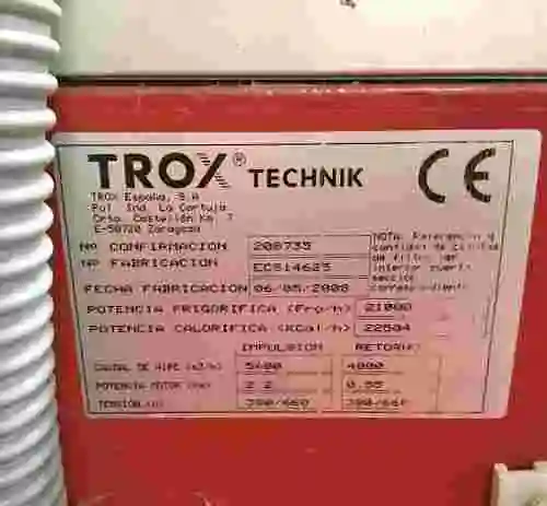 9. Climatizadora 21000 frigorías Trox C/Fan Coil