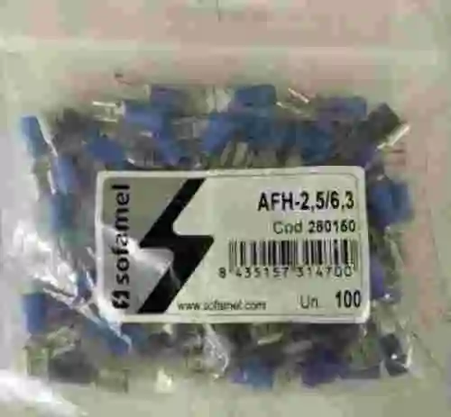 1. Terminal preaislado enchufable hembra LOTE DE 700 SOFAMEL AFH-2,5/6,3  P-280150