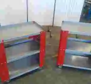 2 Uds. Carro portaherramientas nuevo con panel lateral rojo