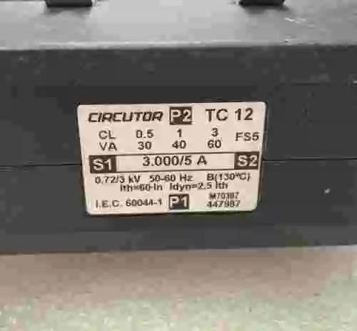 2. TRANSFORMADOR DE CORRIENTE DE NUCLEO PARTIDO CIRCUTOR P2 TC 12