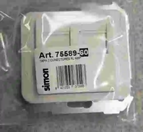 5. PLACA PARA 2 CONECTORES RJ AMP SIMON 75589-60 ( 5 UDS )